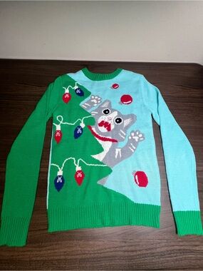 Funny Cat Christmas Sweater - Small - Worn Once